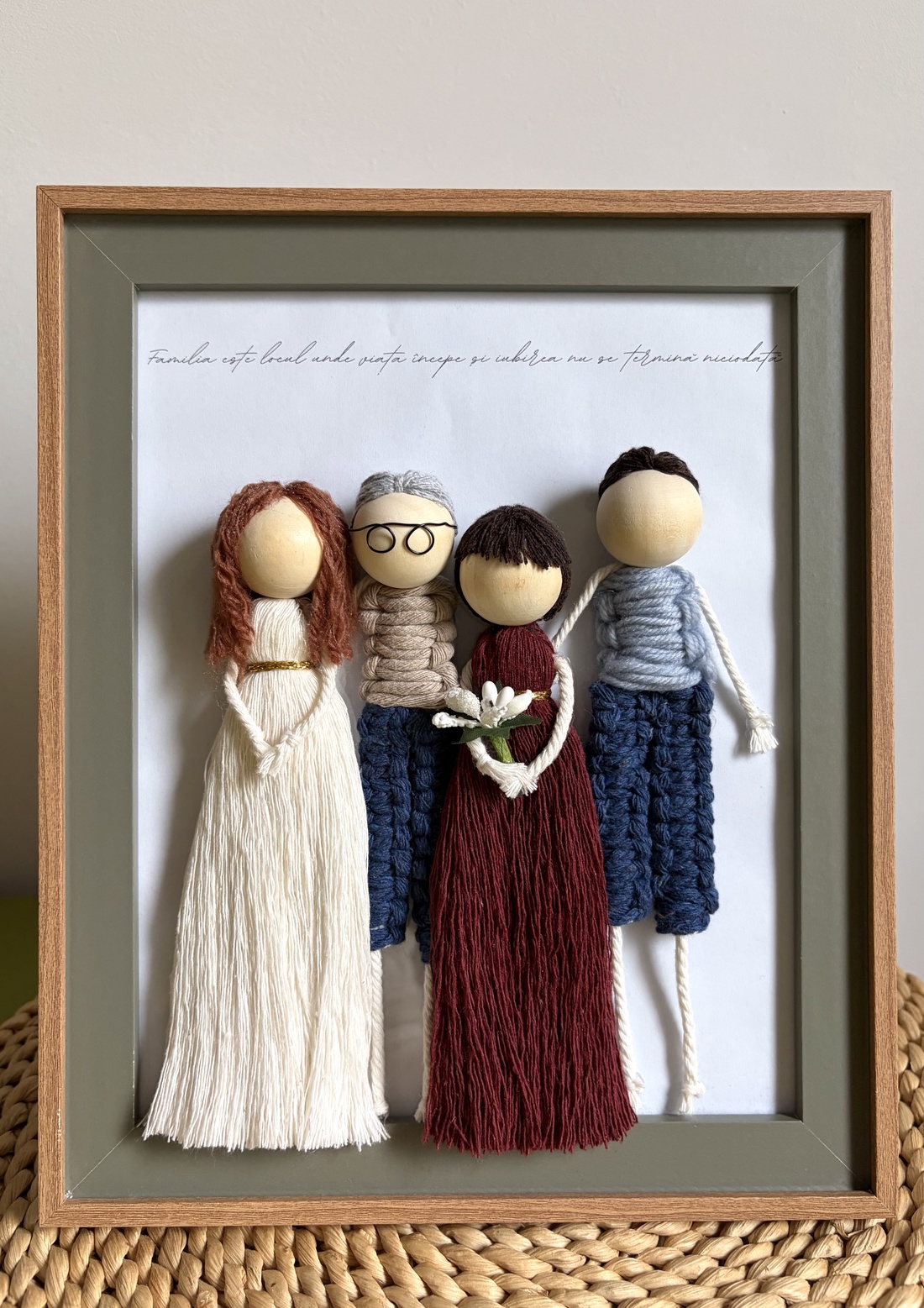 Rama cadou 4 figurine  - casă & stil de viață - decorațiuni de casă - decorațiuni de pereți - decor de pereți, macrame - Artynos.ro