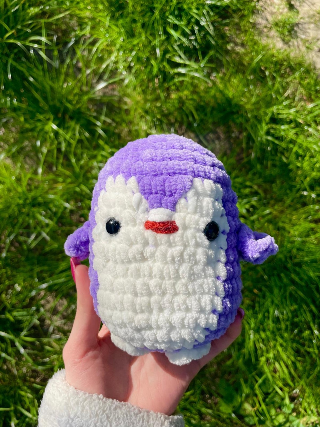 Pinguin violet crosetat - jucării și echipamente pentru copii - plușuri - pești de pluș - Artynos.ro