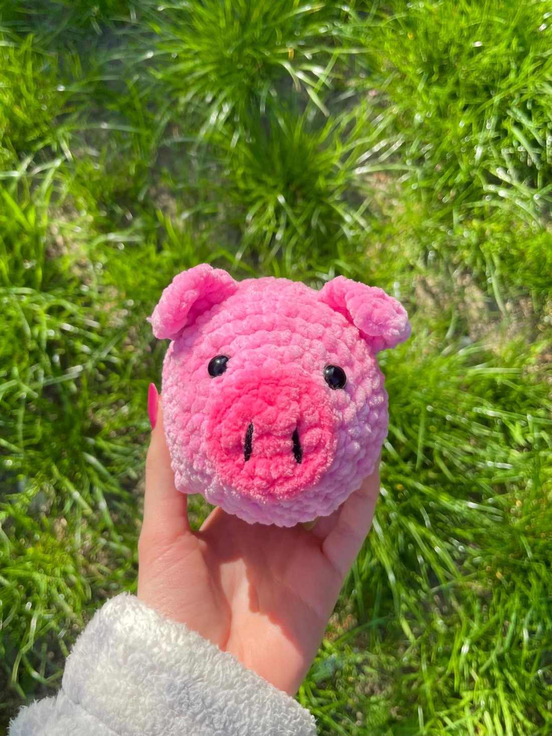 Porcusor roz crosetat - jucării și echipamente pentru copii - plușuri - purceluș de pluș - Artynos.ro