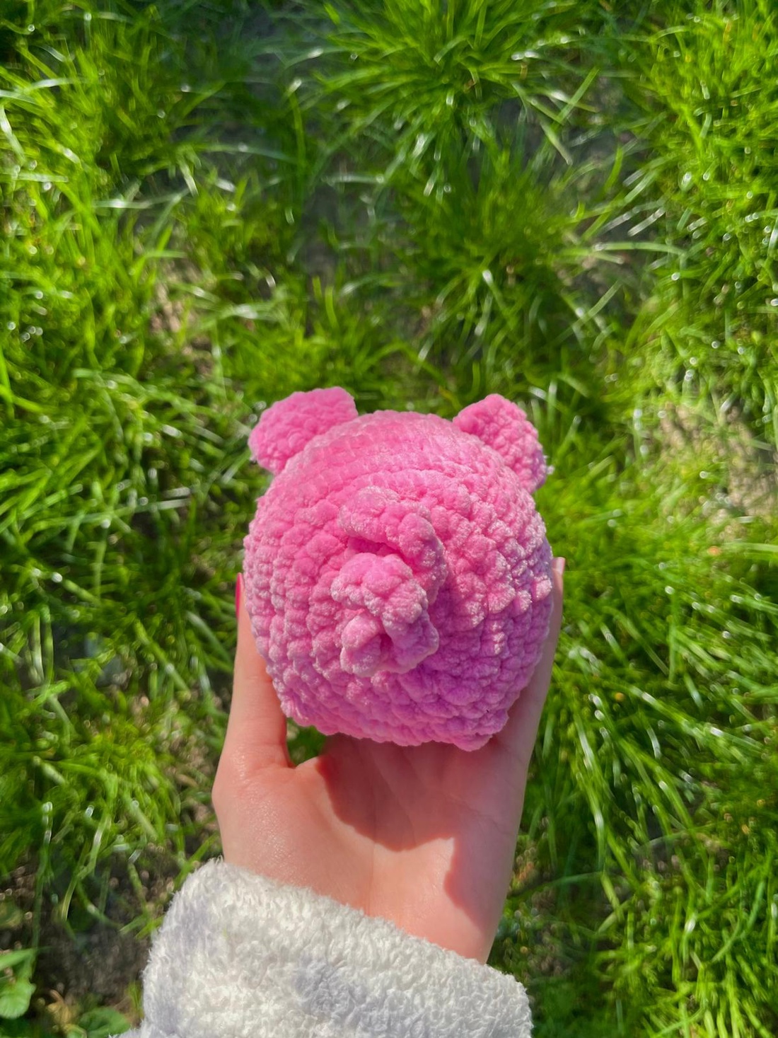 Porcusor roz crosetat - jucării și echipamente pentru copii - plușuri - purceluș de pluș - Artynos.ro