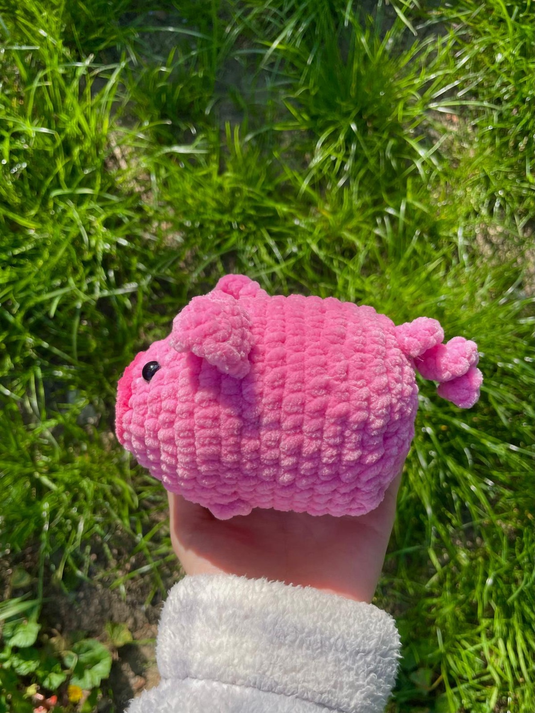 Porcusor roz crosetat - jucării și echipamente pentru copii - plușuri - purceluș de pluș - Artynos.ro