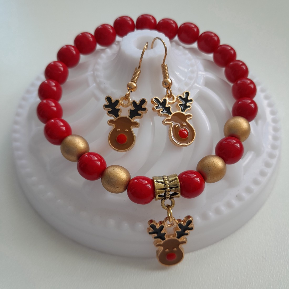 Bijuterii căprioară - brățară, cercei -  - Artynos.ro