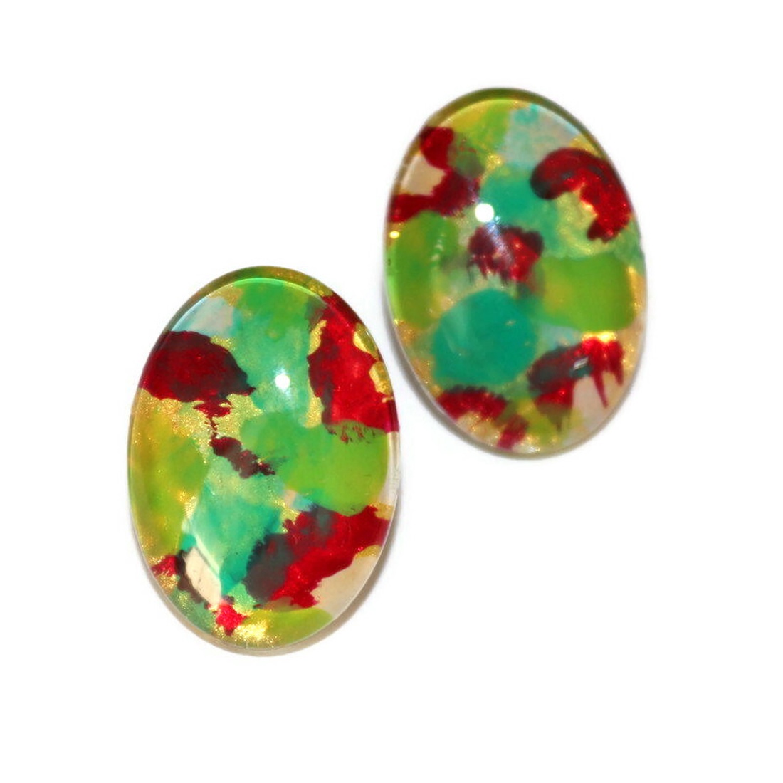 Cercei Ava pictati pe cabochon oval din sticla - bijuterii - cercei - cercei și ornamente pentru urechi - Artynos.ro Cercei Ava pictati pe cabochon oval din sticla - bijuterii - cercei - cercei și ornamente pentru urechi - Artynos.ro