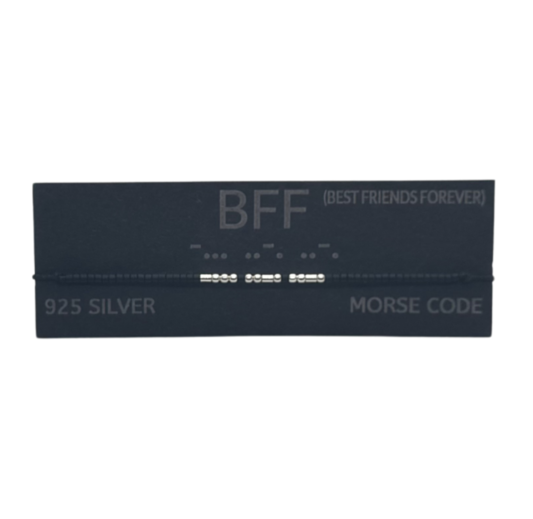 Brățară BFF (BEST FRIENDS FOREVER)  morse, argint - bijuterii - brățări - brățări cu nume - Artynos.ro