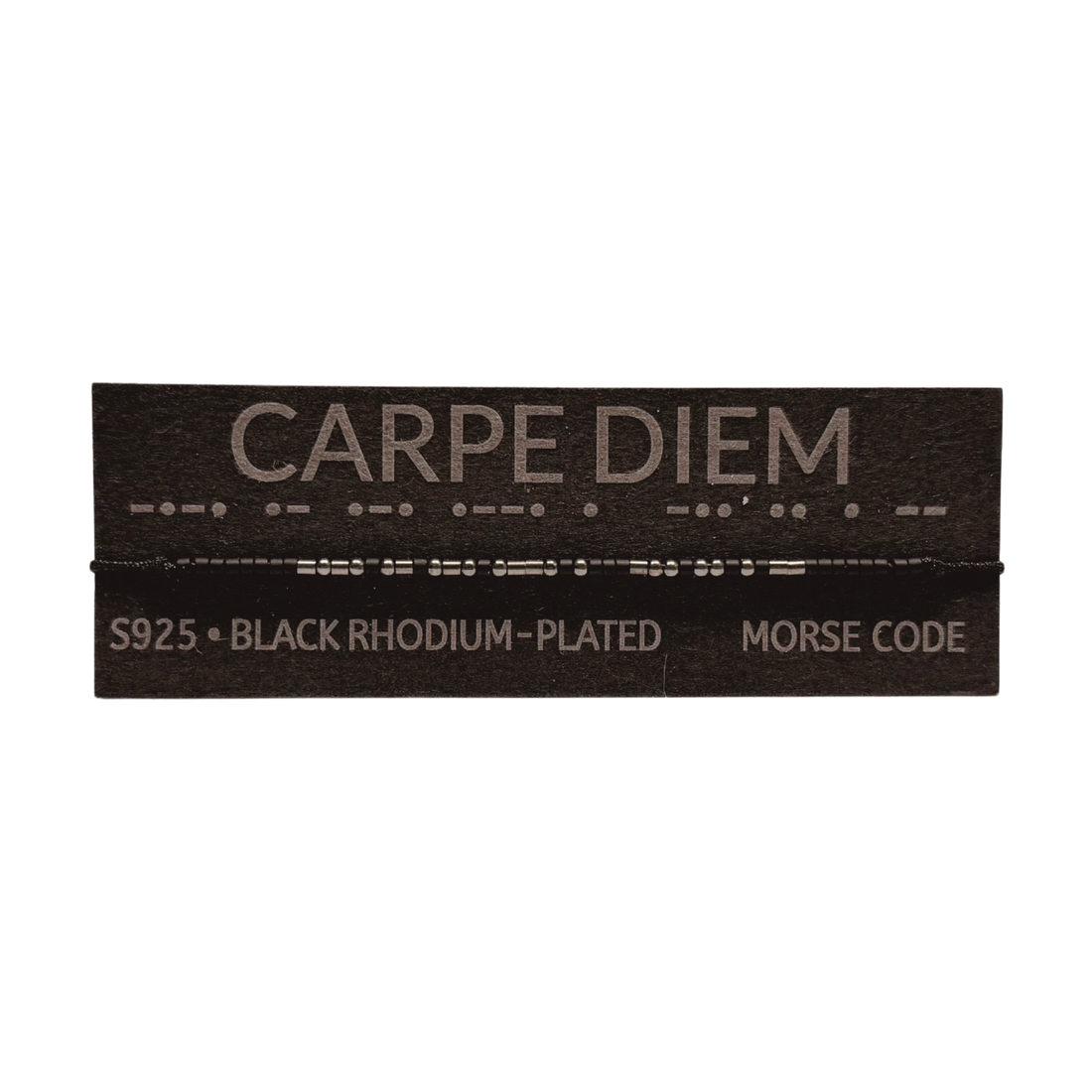 Brățară CARPE DIEM  morse, argint 925 placat cu rodiu negru - bijuterii - brățări - brățări cu nume - Artynos.ro