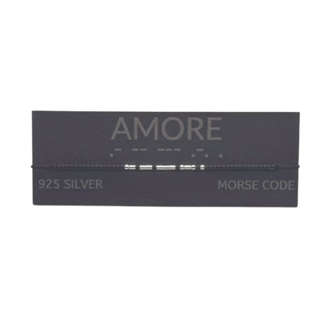Brățară AMORE  morse, argint - bijuterii - brățări - brățări cu nume - Artynos.ro