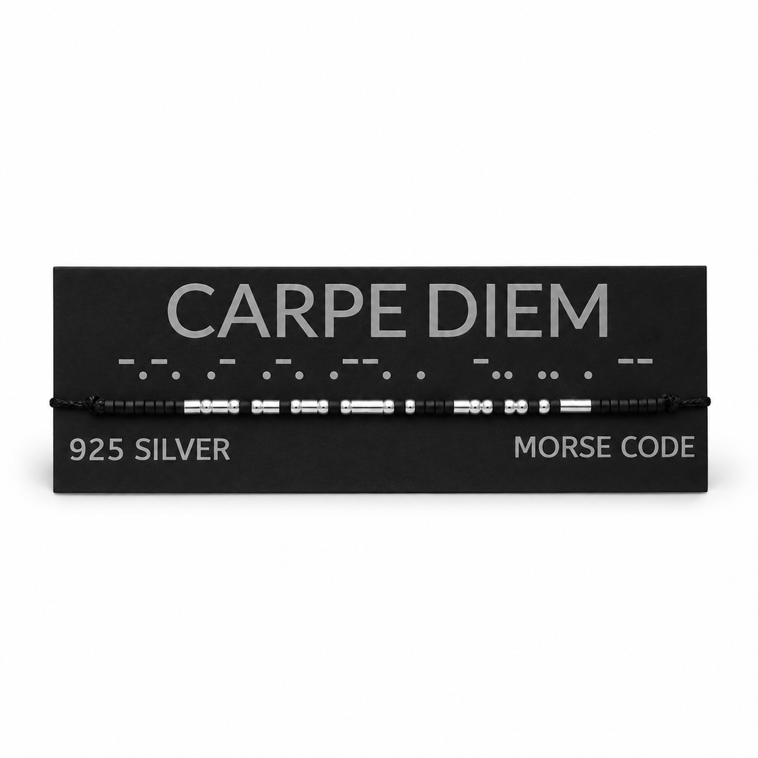 Brățară CARPE DIEM  morse, argint - bijuterii - brățări - brățări cu nume - Artynos.ro