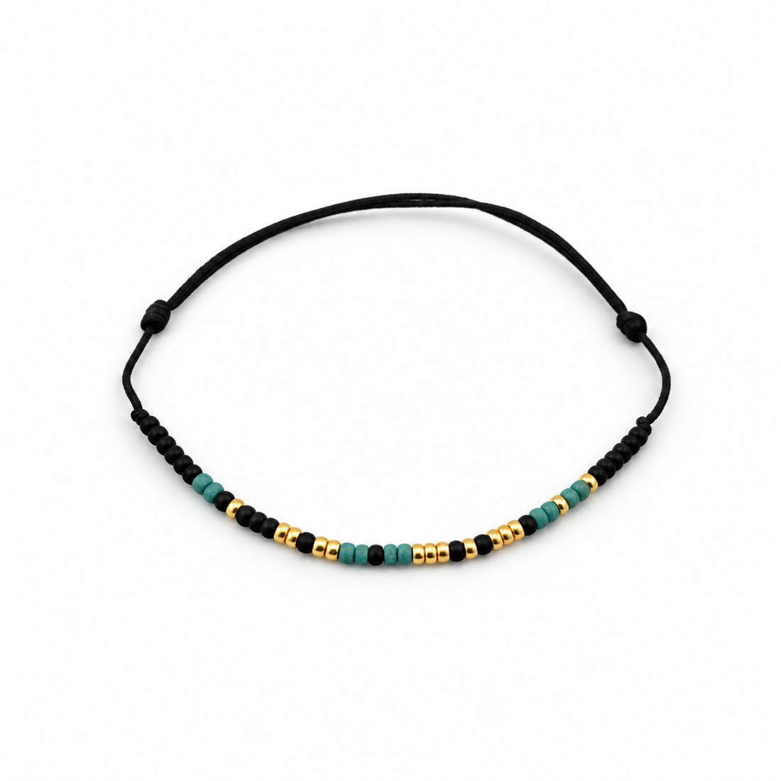 Brățară  TE IUBESC  în Cod Morse, handmade, cu mărgele TOHO aurii și turcoaz, reglabilă - bijuterii - brățări - brățări din mărgele - Artynos.ro