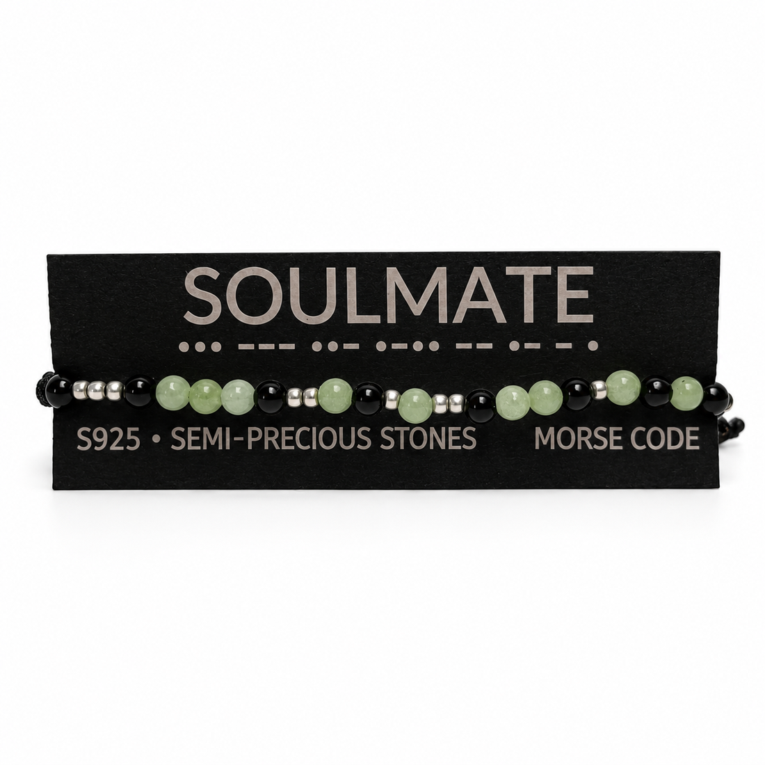 Brățară SOULMATE din argint S925 cu pietre semiprețioase și cod morse - bijuterii - brățări - brățări din pietre semiprețioase - Artynos.ro
