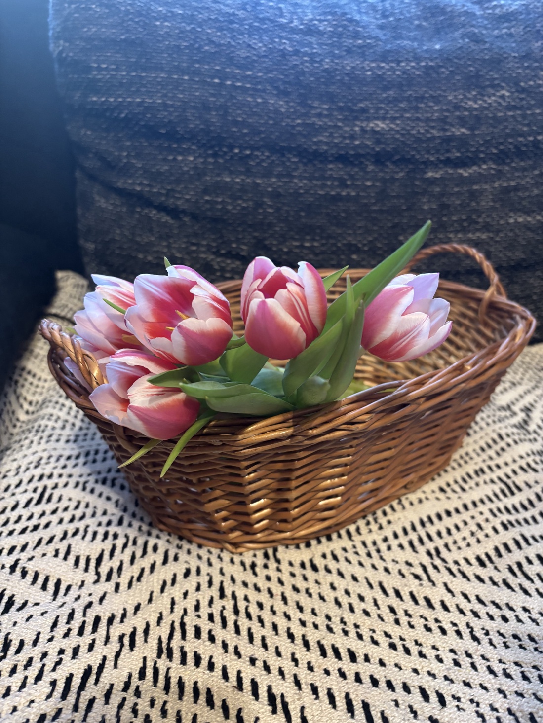 Coș mic oval cu două mânere - KC-284 - decor de sărbători - decorațiuni de paște - coș de ouă - Artynos.ro