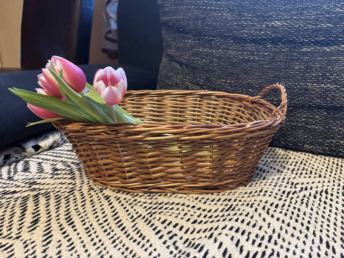 Coș mic oval cu două mânere - KC-284 - decor de sărbători - decorațiuni de paște - coș de ouă - Artynos.ro