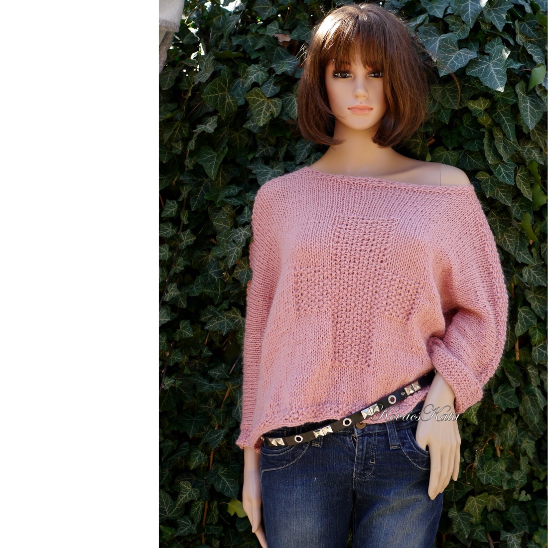 CROSS ANGORA - pulover artizanal boem tricotat manual / albastru - îmbrăcăminte și modă - haine damă - hanorace, cardigane - Artynos.ro