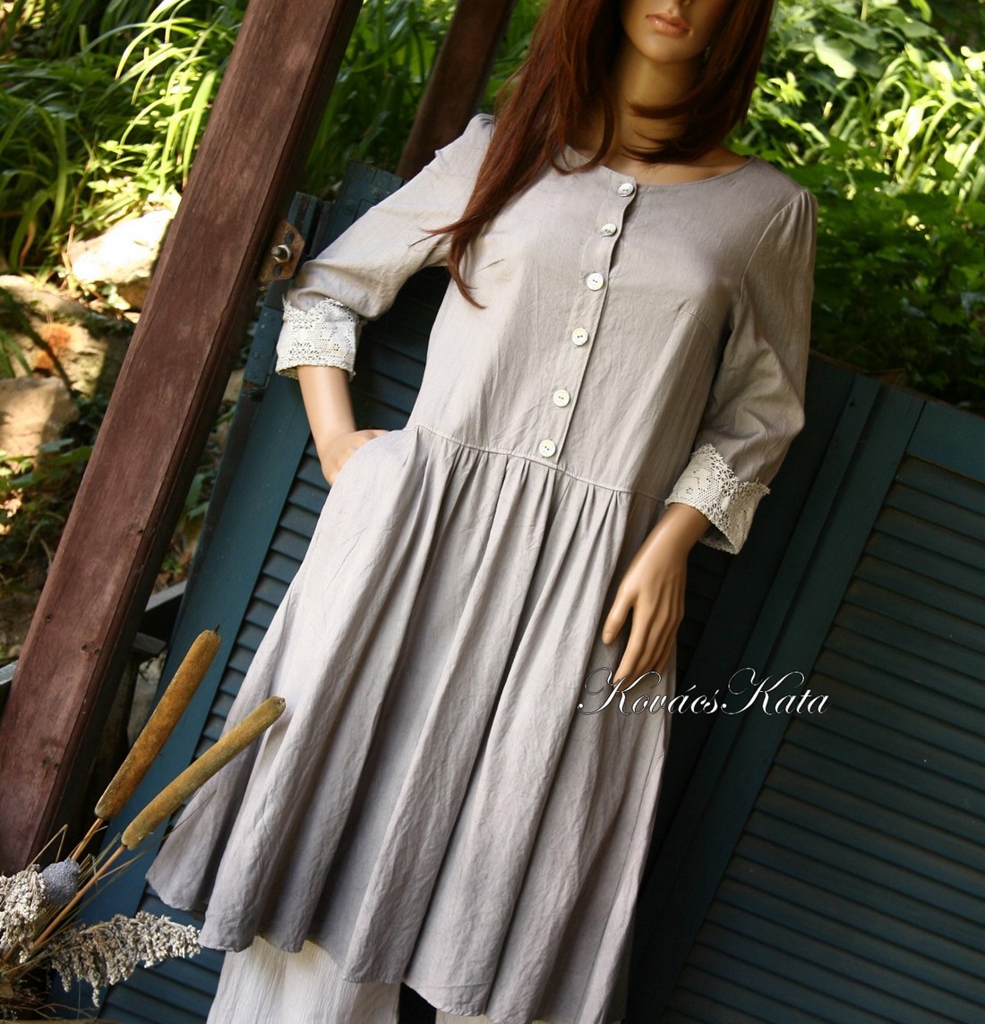 EMILY - rochie cu design din in - îmbrăcăminte și modă - haine damă - rochie, dintr-o bucată - Artynos.ro