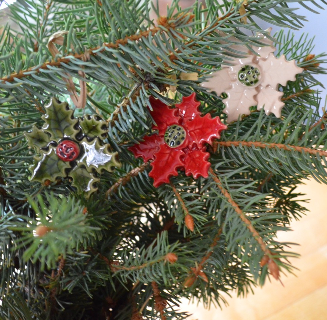 Ornament pentru bradul de Crăciun, floarea lui Moș Crăciun, decorațiuni de Crăciun -  - Artynos.ro