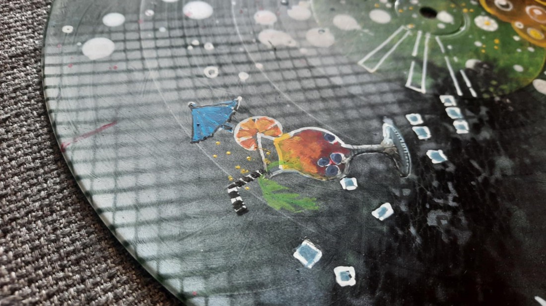 Pictură abstractă realizată de artist pe bachelită - arte vizuale și accesorii  - picturi - pictură acrilică - Artynos.ro