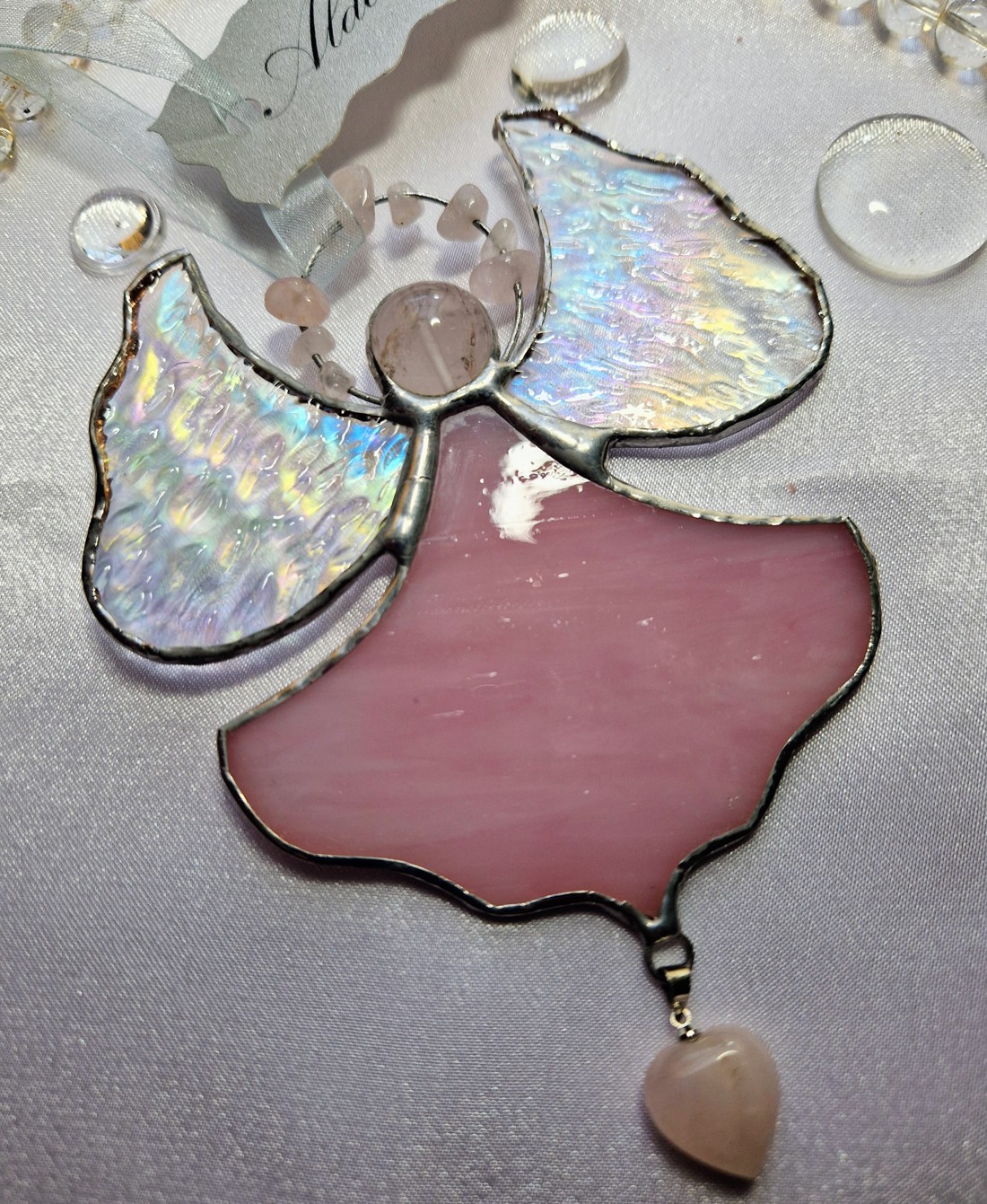 Înger de cristal în roz - crăciun - cadouri de moș crăciun - cadouri de moș crăciun - Artynos.ro