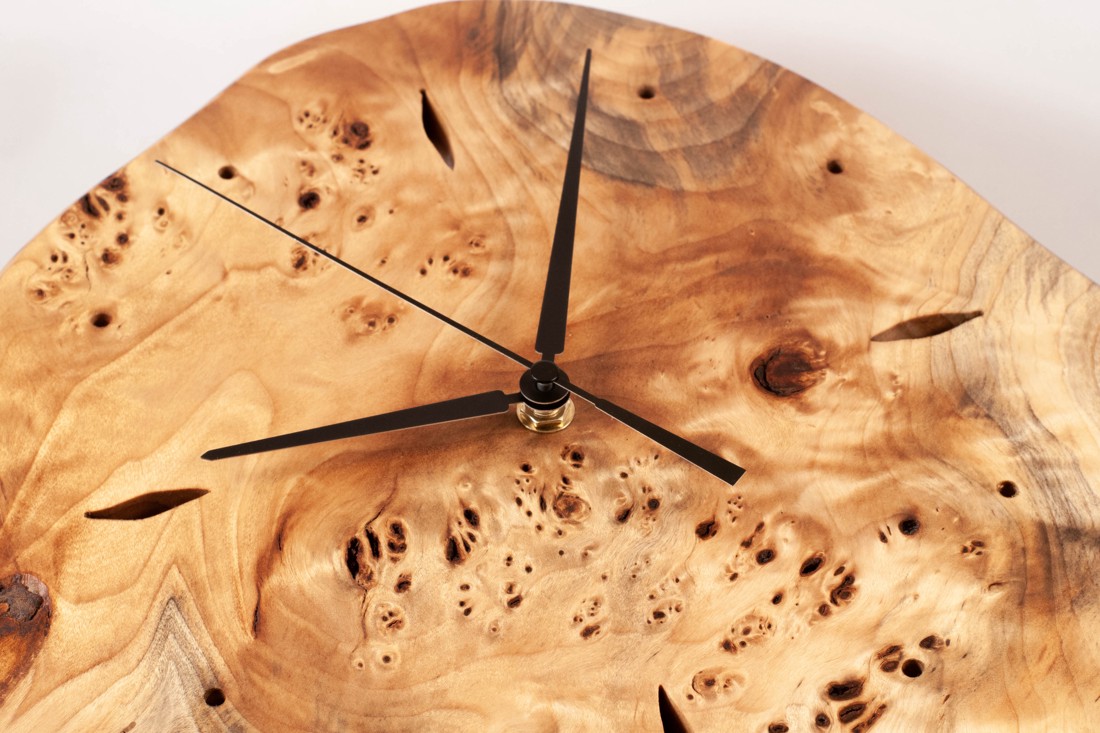 Ceas de perete din lemn, ceas rustic din lemn,  - casă & stil de viață - decorațiuni de casă - decorațiuni de pereți - ceasuri de perete - Artynos.ro