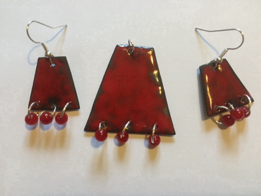 Fire Enamel Jeweled Red Bead - - Artynos.ro Fire Enamel Jeweled Red Bead - - Artynos.ro