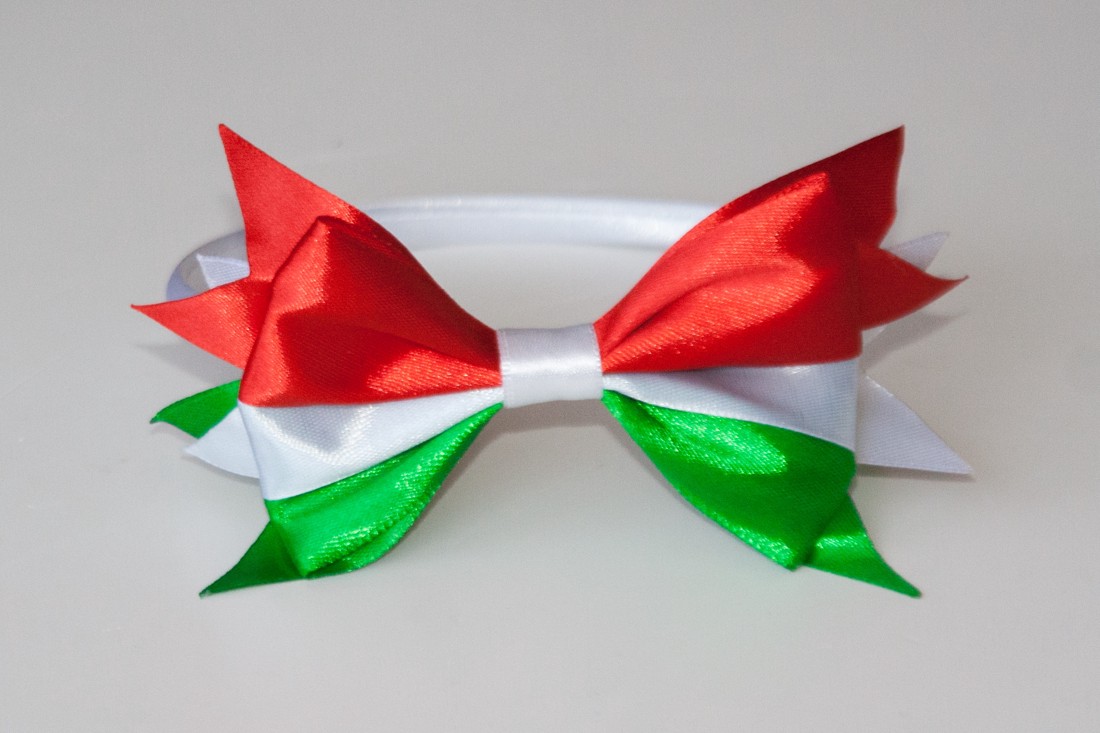 Bandă pentru păr cu panglică în culorile naționale - roșu/alb/verde - îmbrăcăminte și modă - accesorii păr - bandă de păr și agrafe păr - Artynos.ro