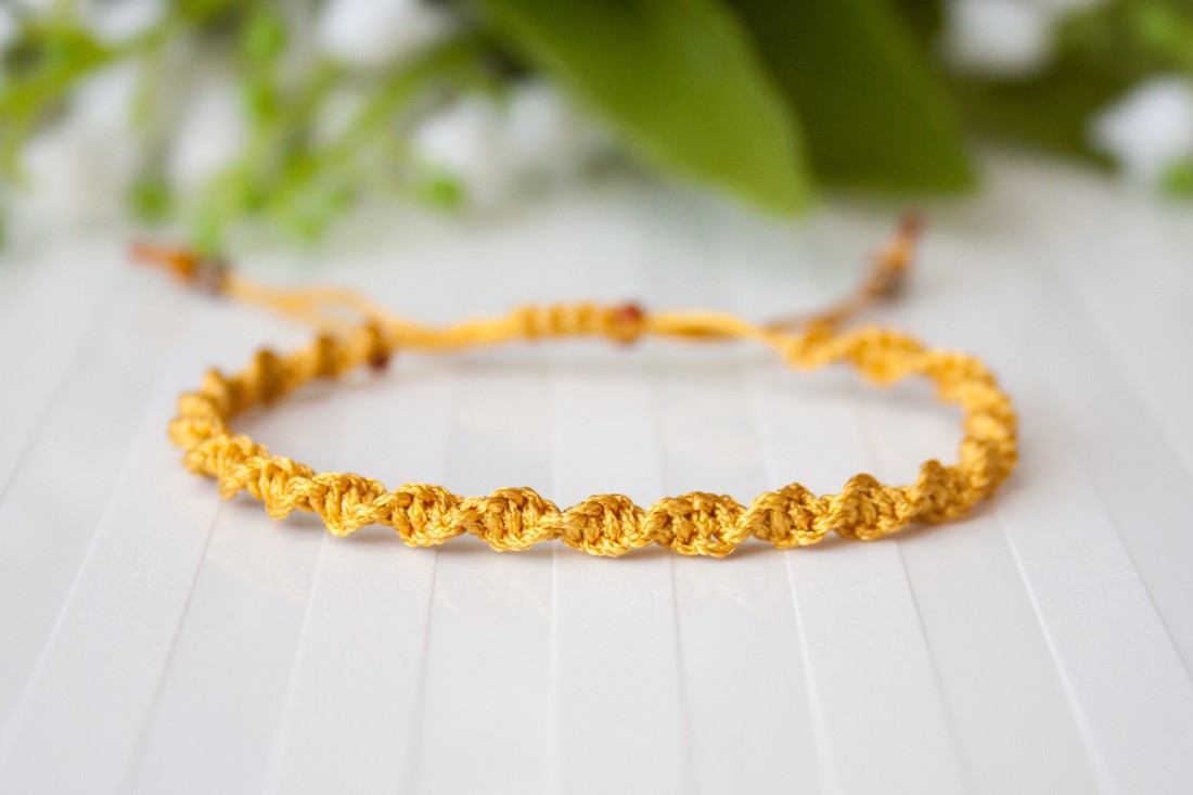 Brățară macramé împletită - Aur -  - Artynos.ro