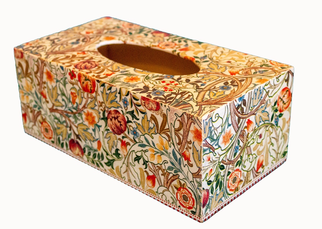 Suport cutie servetele cu model William Morris, 25,5x13,7x10 cm. - casă & stil de viață - organizare & depozitare - cutie pentru șervețele - Artynos.ro