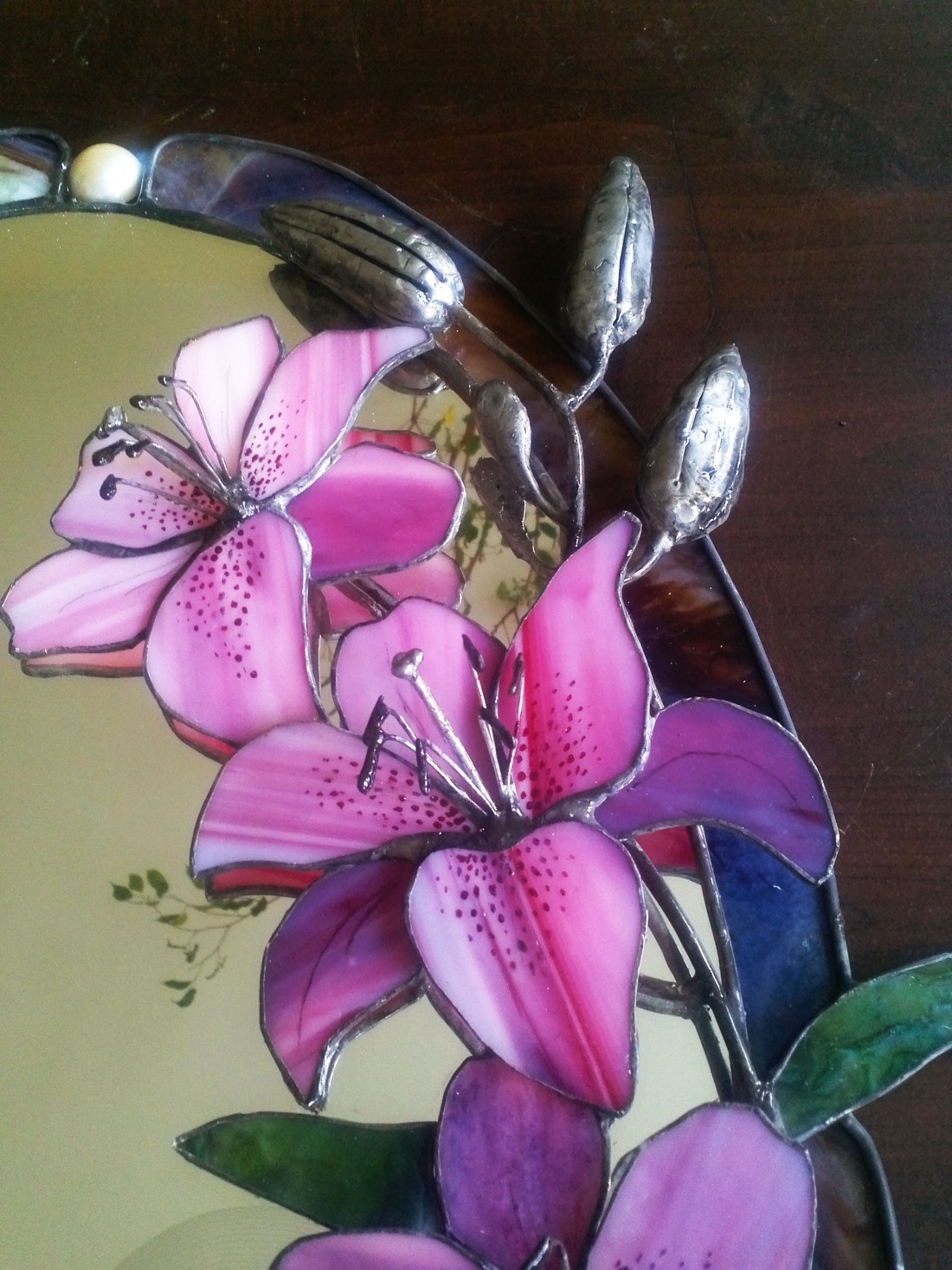 Oglindă 3D Royal Lily din sticlă Tiffany -  - Artynos.ro