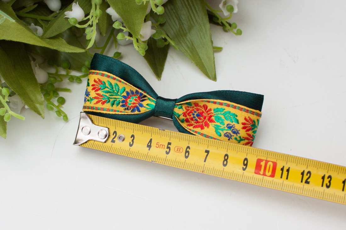 Clemă de păr cu model floral și model popular - Verde închis -  - Artynos.ro