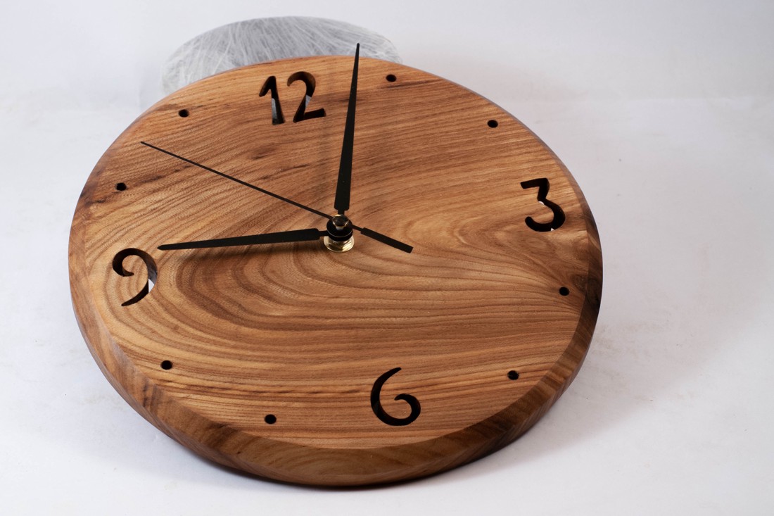 Ceas de perete din lemn, ceas rotund din lemn,  - casă & stil de viață - decorațiuni de casă - decorațiuni de pereți - ceasuri de perete - Artynos.ro