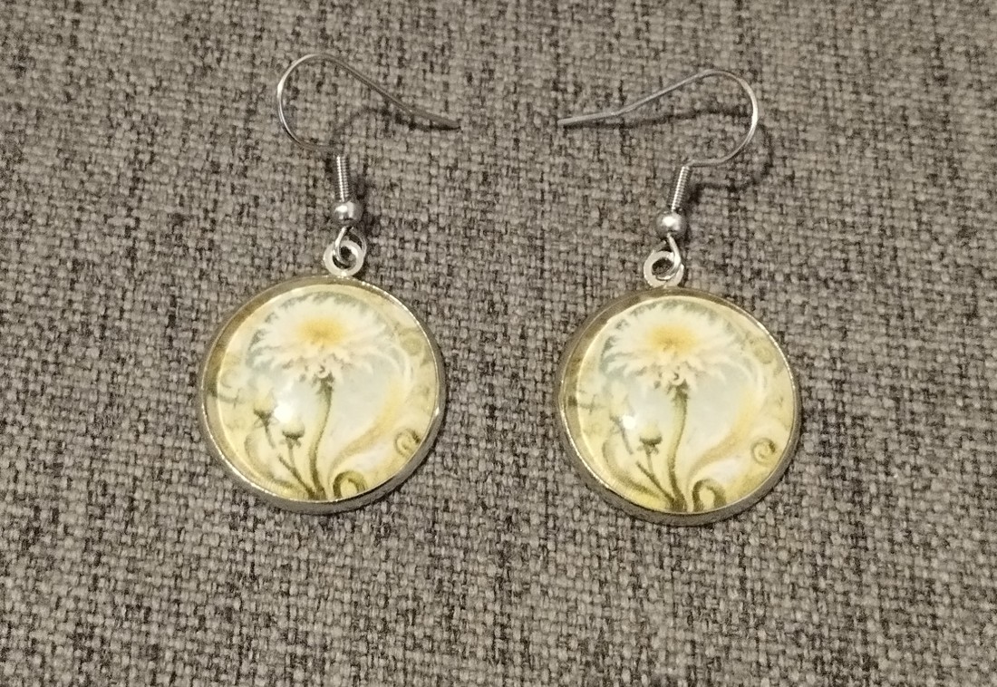 Cercei de păpădie cu accesorii din oțel medical -  - Artynos.ro