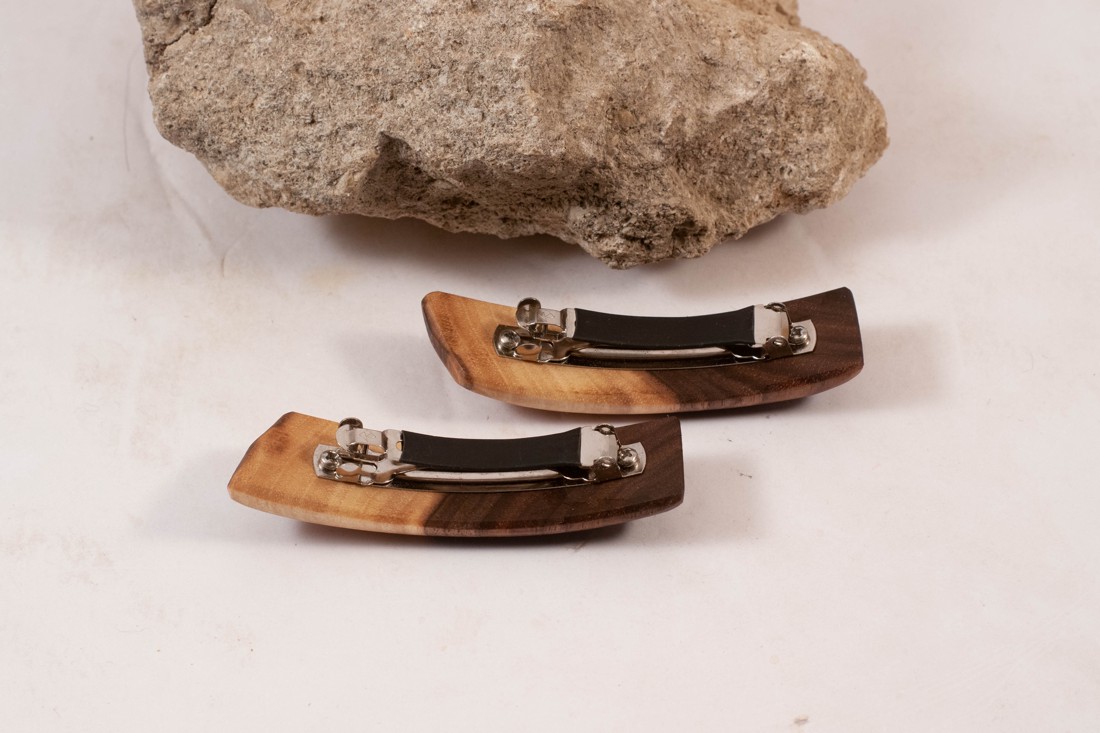 Mini set de catarame franceze din lemn, pereche de catarame de păr - - Artynos.ro Mini set de catarame franceze din lemn, pereche de catarame de păr - - Artynos.ro
