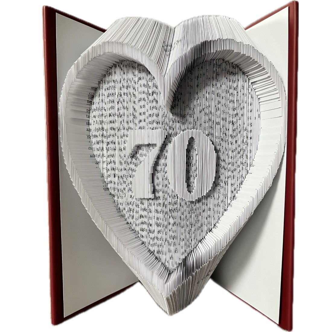 Ziua de naștere în sculptură carte număr inimă - casă & stil de viață - accesorii pentru decorat casa - decorațiuni de masă și decorațiuni pentru rafturi  - sculptură de carte, carte pliată - Artynos.ro