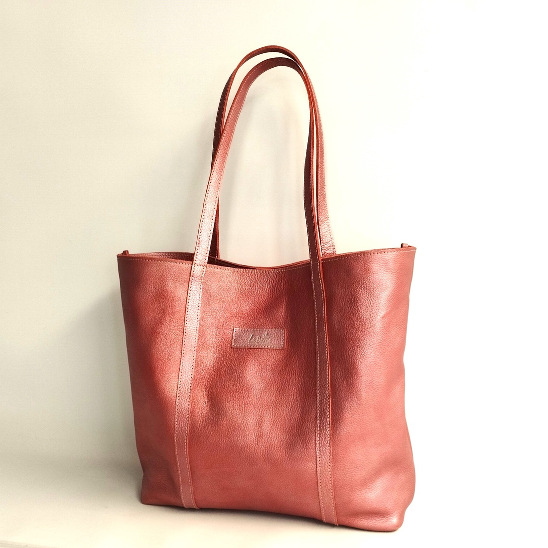 Geantă shopper din piele roz, cu interior detașabil care poate fi folosit și separat Granada 010 Extra - geantă și husă - geantă pentru cumpărături - geantă shopper, geantă tote, geantă textilă - Artynos.ro
