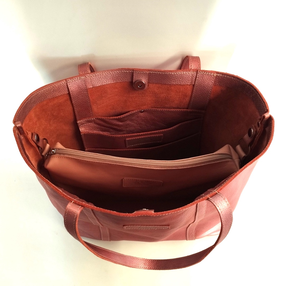 Geantă shopper din piele roz, cu interior detașabil care poate fi folosit și separat Granada 010 Extra - geantă și husă - geantă pentru cumpărături - geantă shopper, geantă tote, geantă textilă - Artynos.ro