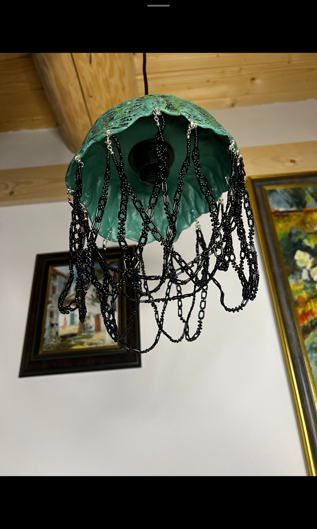Lampa verde cu margele - casă & stil de viață - lămpi și corpuri de iluminat - lampă de ambianță - Artynos.ro