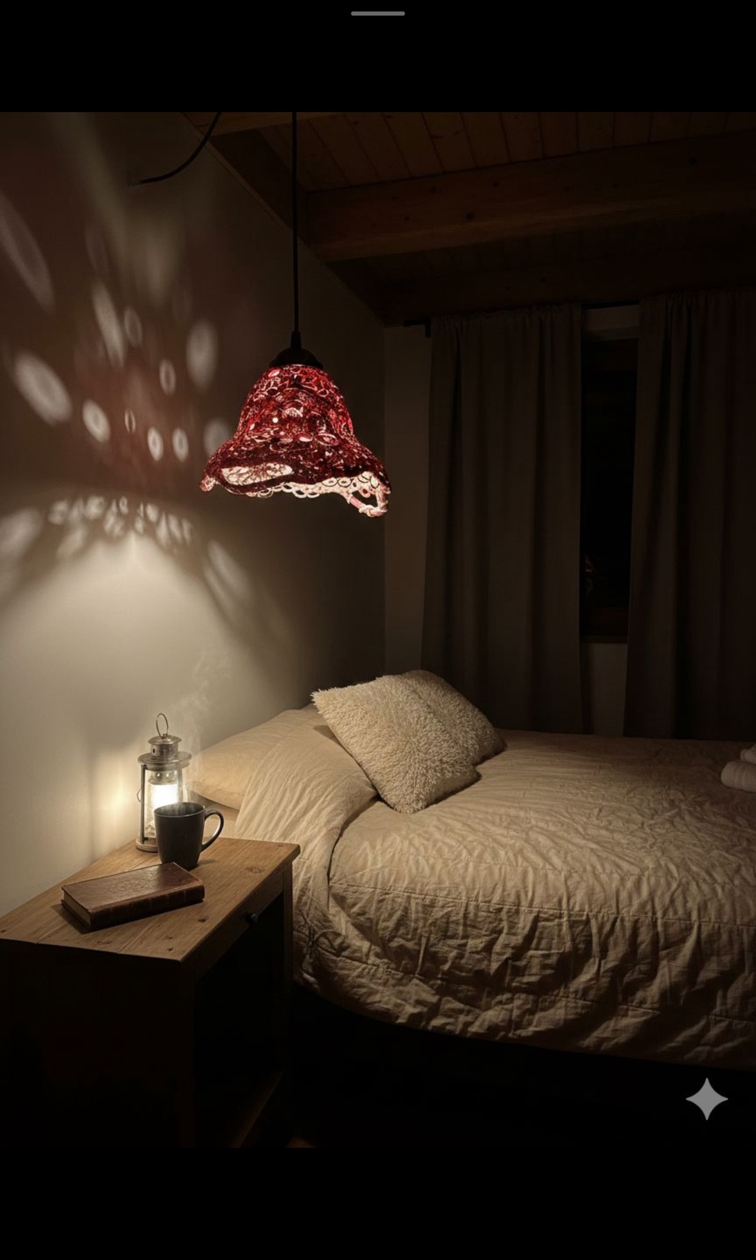 Lampa roșie dantelata - casă & stil de viață - lămpi și corpuri de iluminat - lampă de ambianță - Artynos.ro