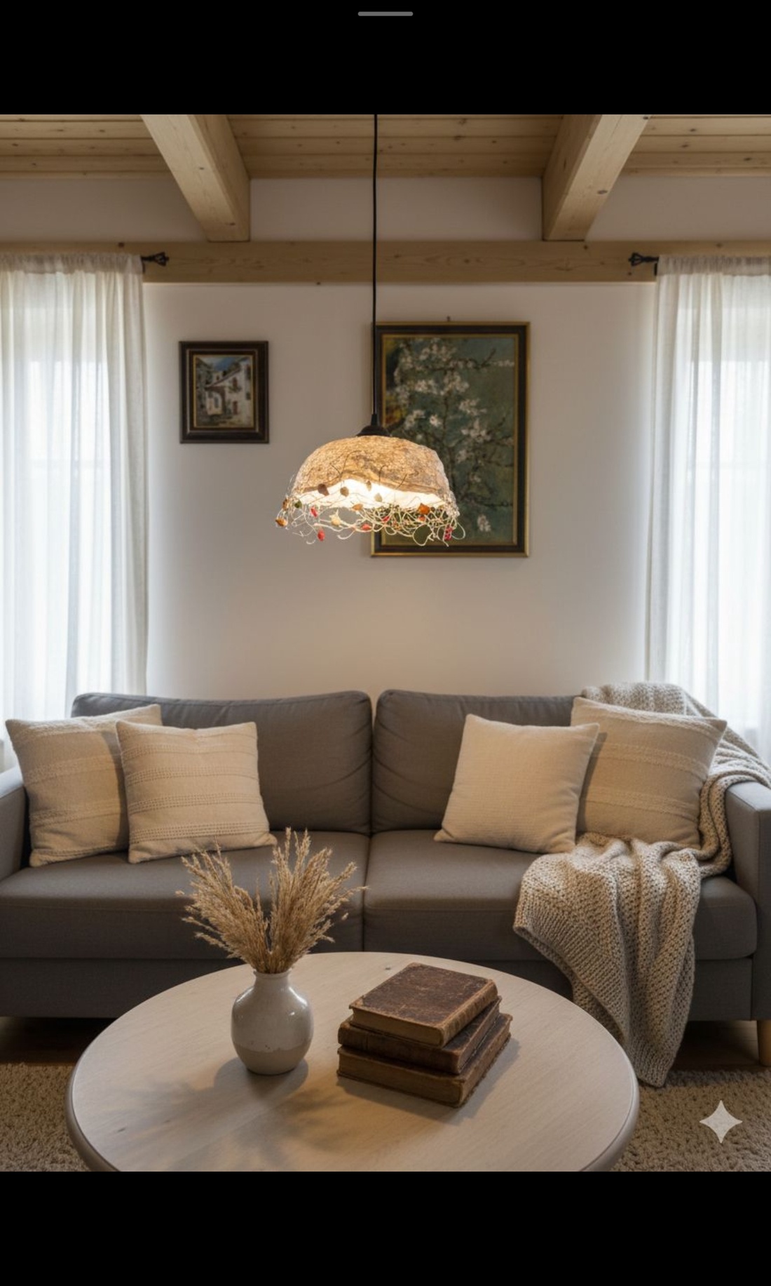 Lampa alba cu margele și sarma - casă & stil de viață - lămpi și corpuri de iluminat - candelabru - Artynos.ro