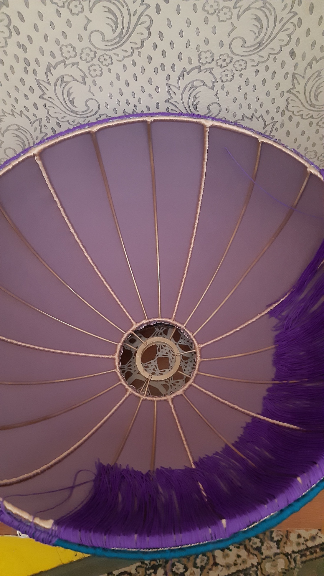 Handmade purple/turquoise lampshade for a floor lamp or pendant light - casă & stil de viață - lămpi și corpuri de iluminat - lampă de ambianță - Artynos.ro