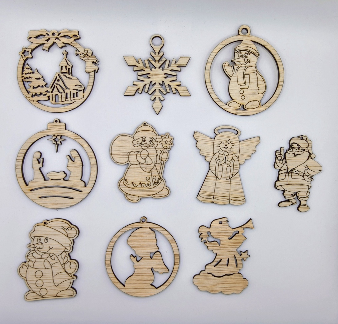 Set globuri de Crăciun din lemn -20 buc - crăciun - decorațiuni de crăciun de casă - globuri de crăciun - Artynos.ro