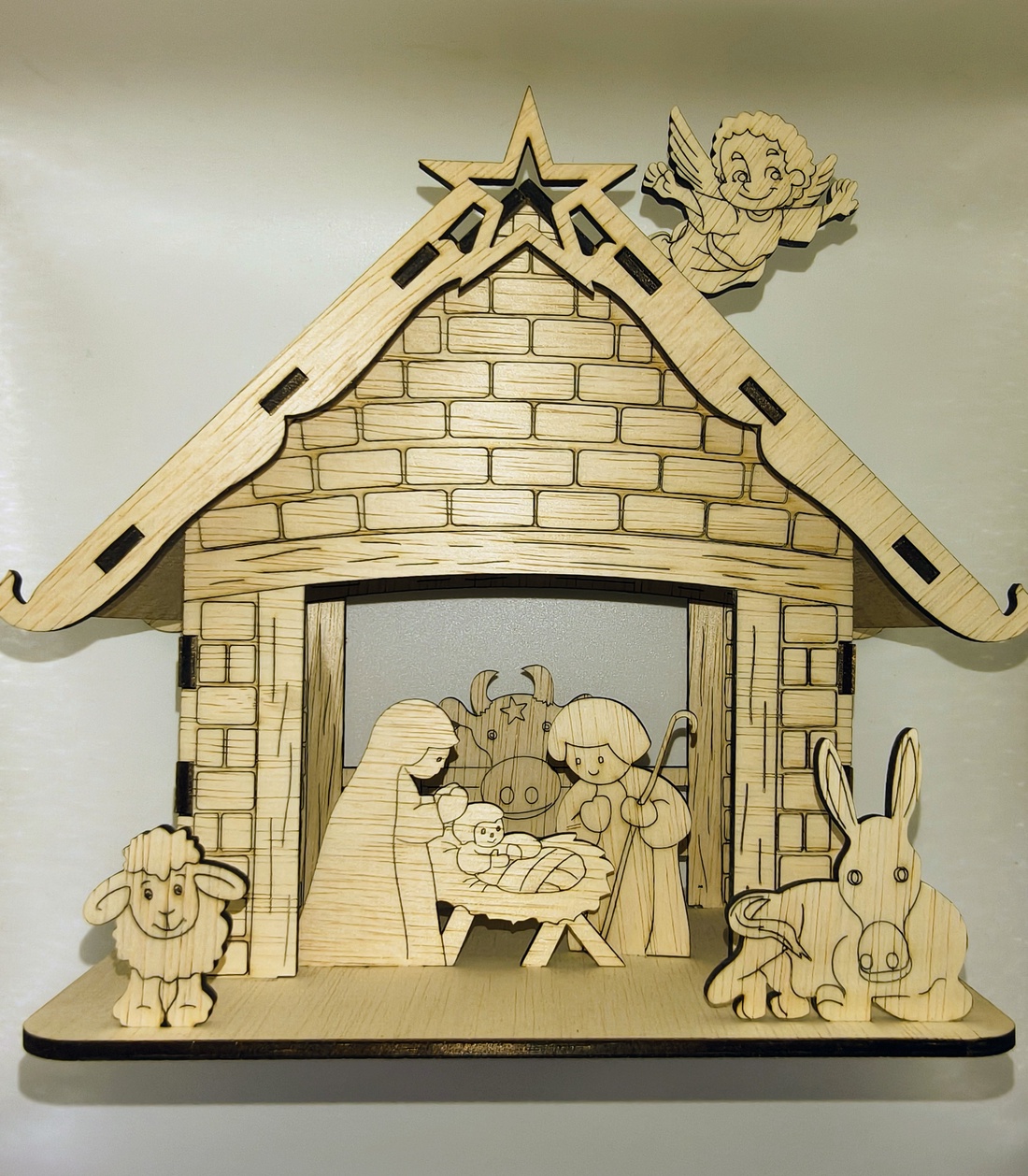 Iesle din lemn - crăciun - decorațiuni de crăciun de casă - căsuțe decorative de crăciun - Artynos.ro