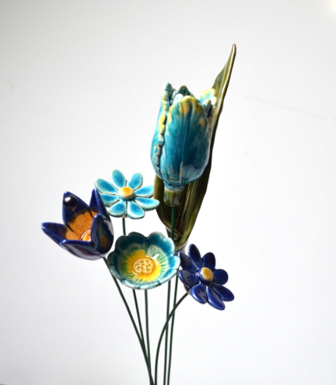 Buchet ceramic, albastru - casă & stil de viață - decorațiuni de casă - accesorii florale - buchete de flori - Artynos.ro