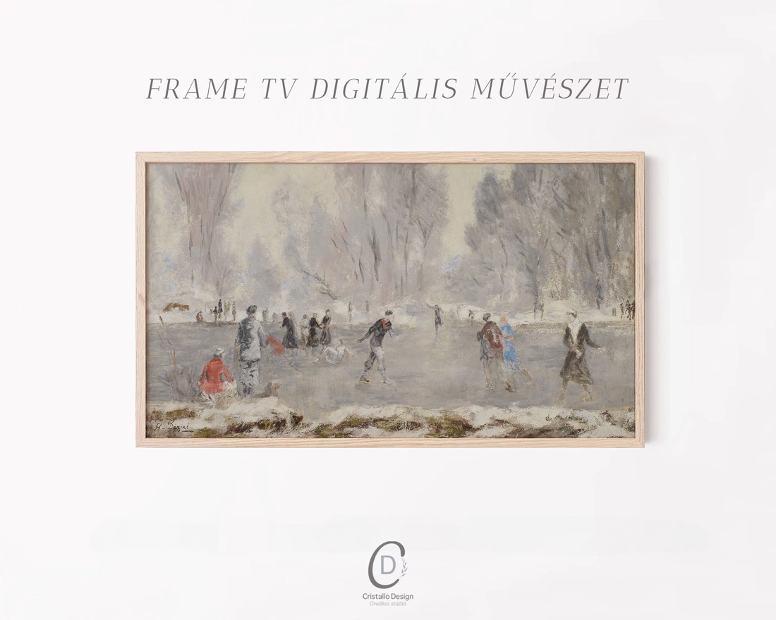 Henry Déziré pictură, decorațiuni de Crăciun, Samsung The Frame TV imagine, imagine digitală -  - Artynos.ro