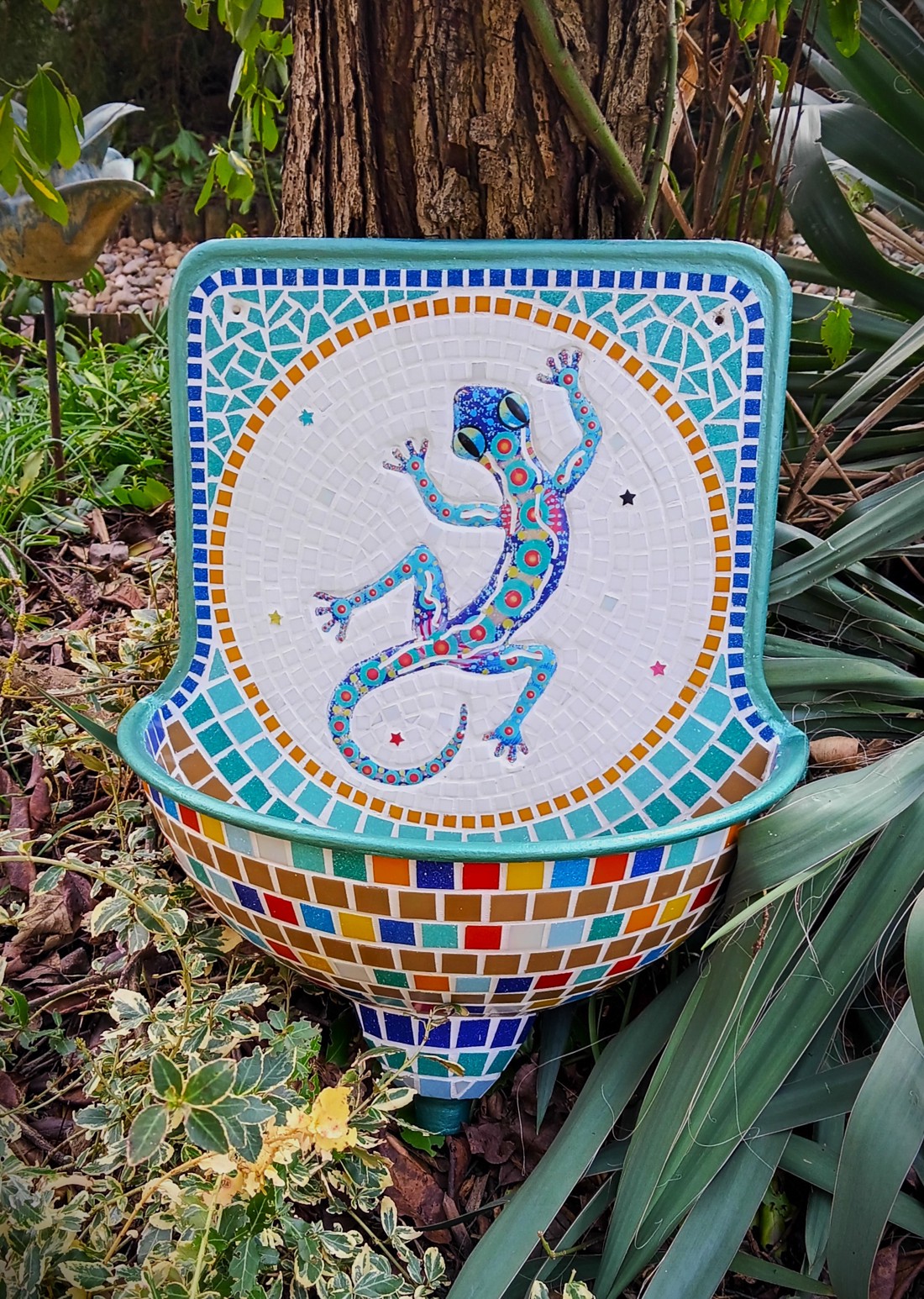 REKREDENC - Design mozaic, fântână de perete veche renovată, fântână - gecko - casă & stil de viață - accesorii pentru casă și grădină - decorațiuni exterioare și de grădină - Artynos.ro