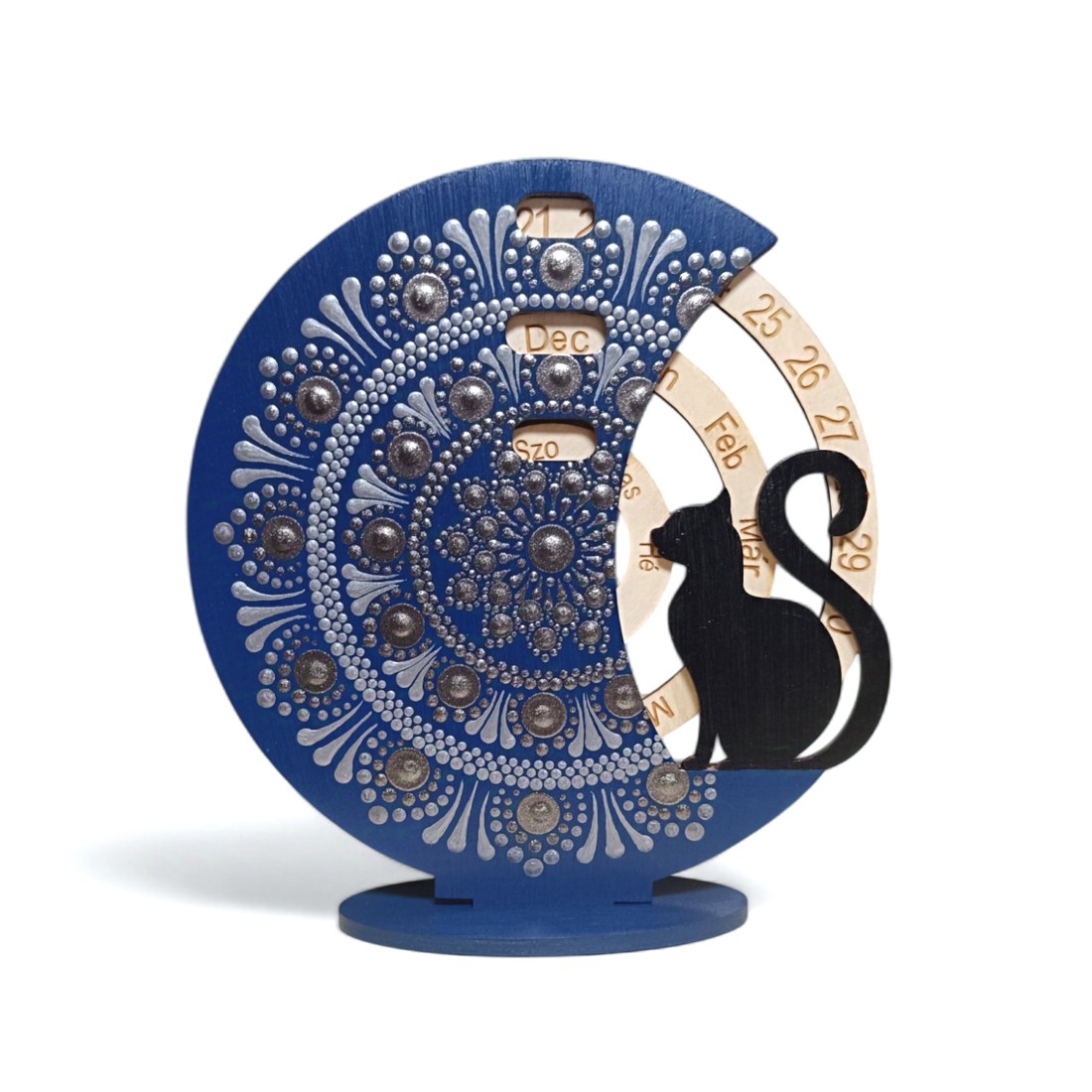 Calendar perpetuu Almond cu pisică - albastru-argintiu - - Artynos.ro Calendar perpetuu Almond cu pisică - albastru-argintiu - - Artynos.ro
