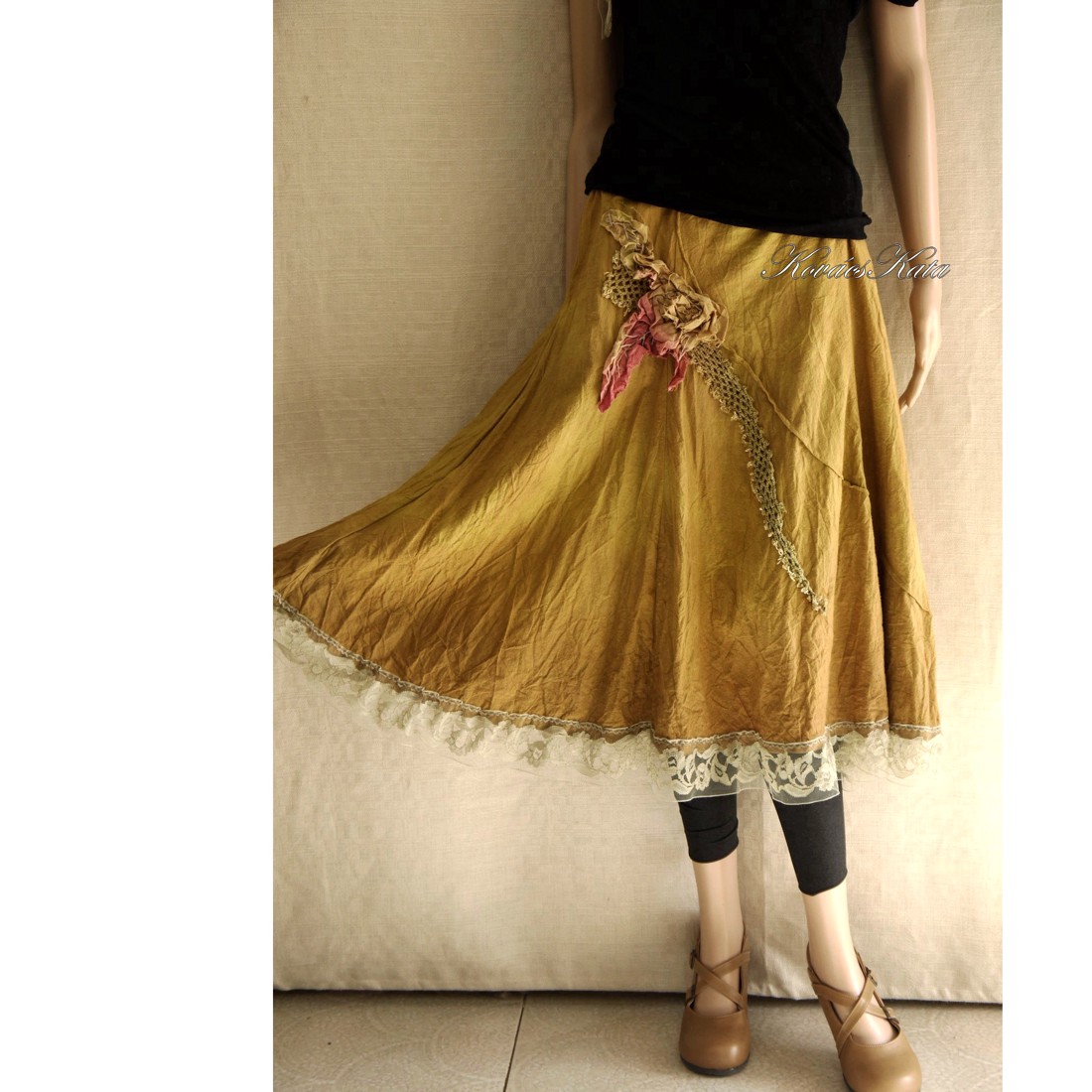 GAIA / primăvară - fustă cu design artistic - îmbrăcăminte și modă - haine damă - fustă damă - Artynos.ro