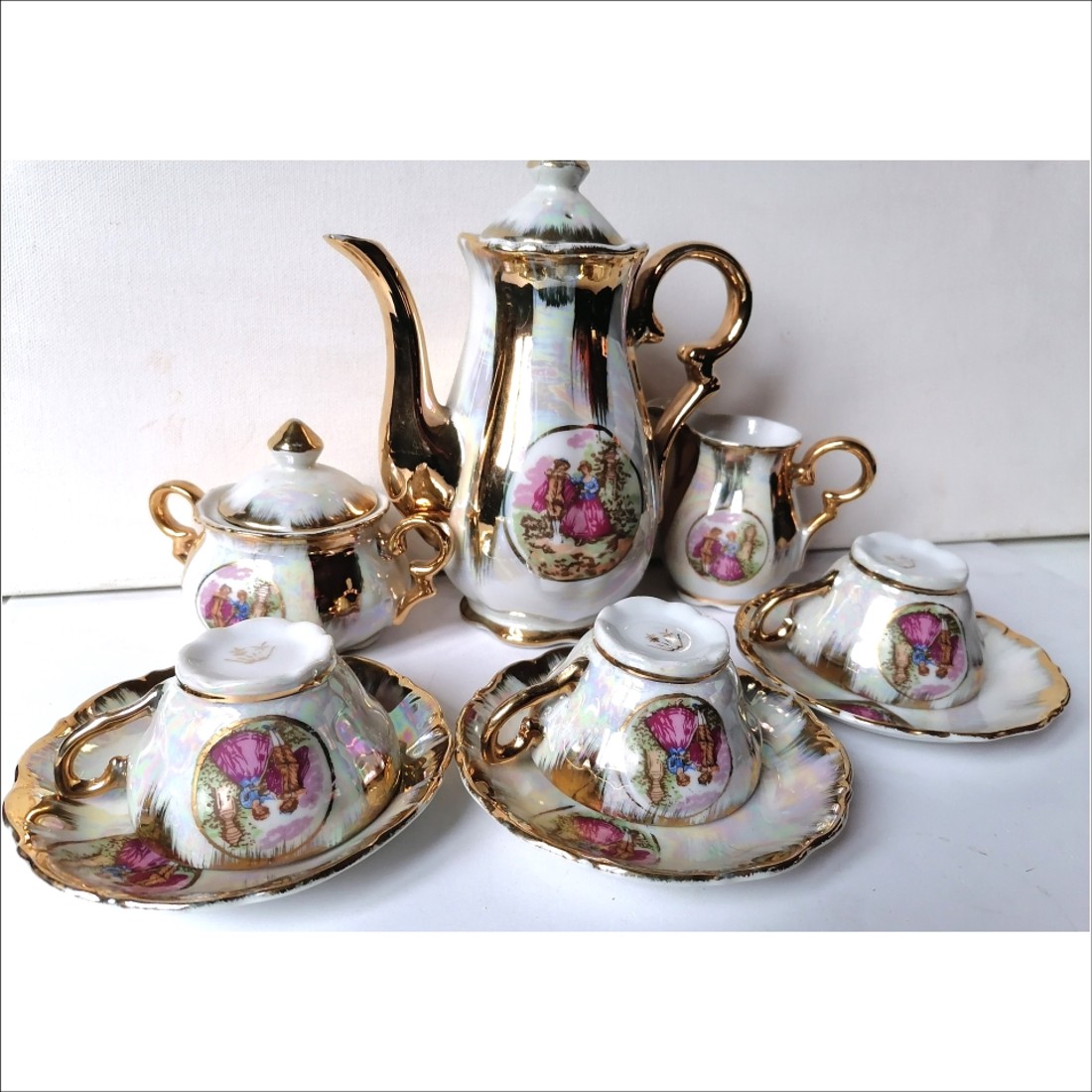 Set de ceai japonez vintage placat cu aur - casă & stil de viață - echipamente de bucătărie - accesorii de servire - căni - Artynos.ro