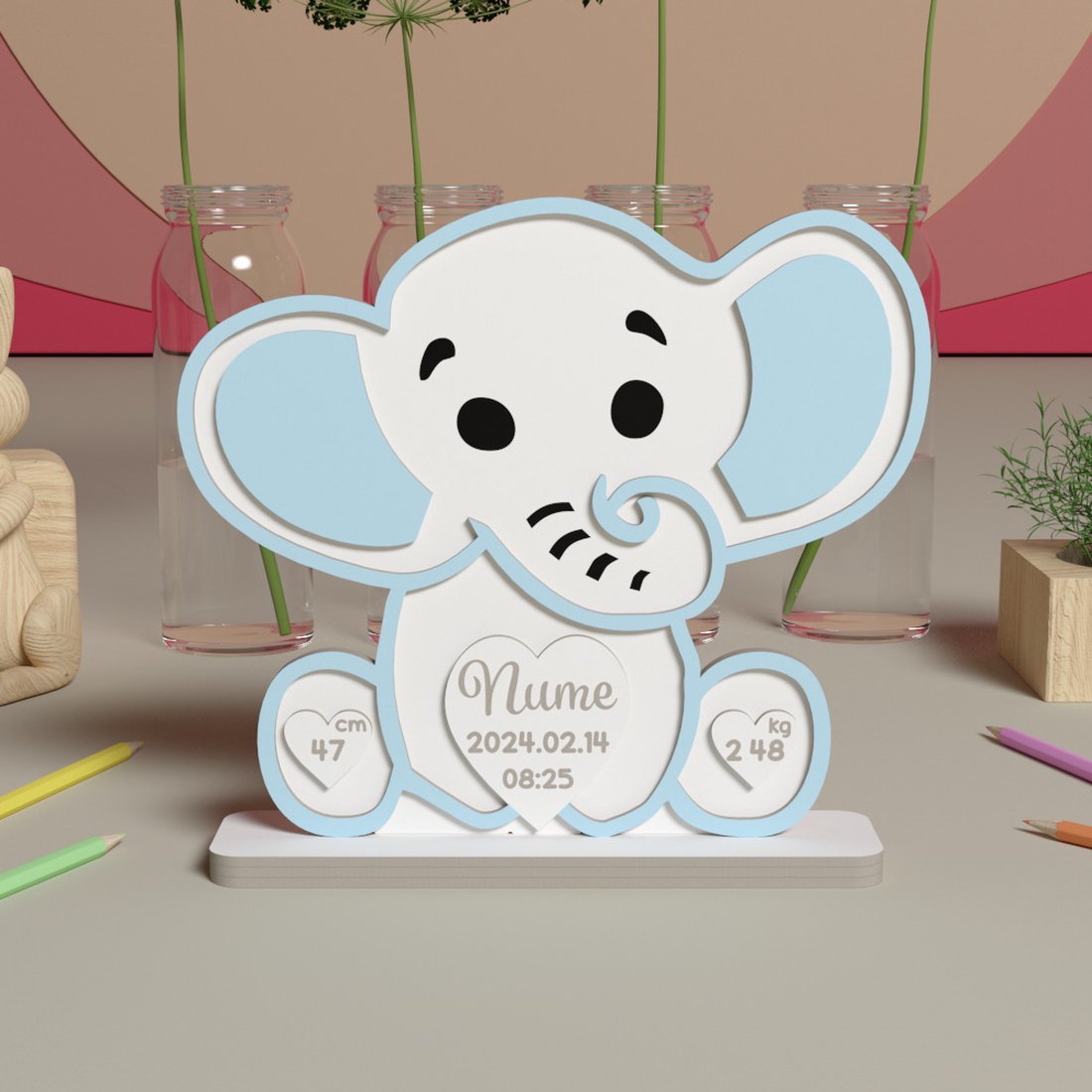 Decoratiune personalizată pentru camera copilului - Elefănțel pe MDF pictat manual - casă & stil de viață - echipament pentru camera copiilor - decorațiuni pentru camera copilului - Artynos.ro Decoratiune personalizată pentru camera copilului - Elefănțel pe MDF pictat manual - casă & stil de viață - echipament pentru camera copiilor - decorațiuni pentru camera copilului - Artynos.ro
