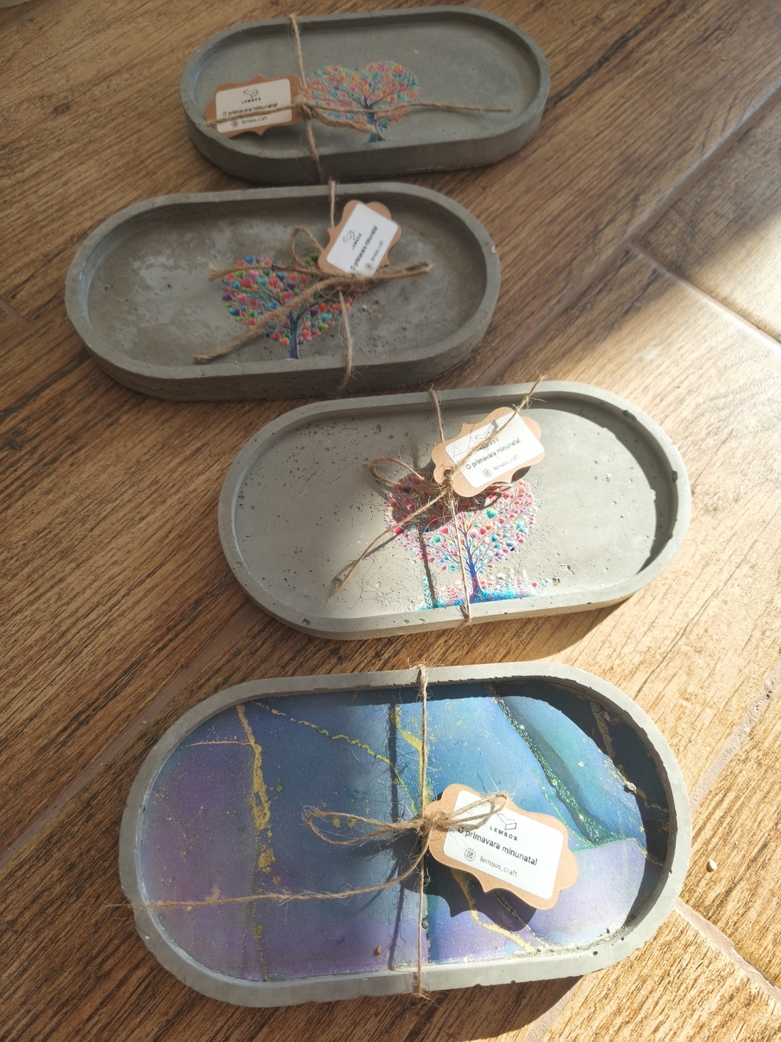 Tavite din beton pentru suport lumanari/ghivece cu model tematic - accesorii nuntă - materiale decor pentru nuntă - lumânări de nuntă și suport lumânări - Artynos.ro