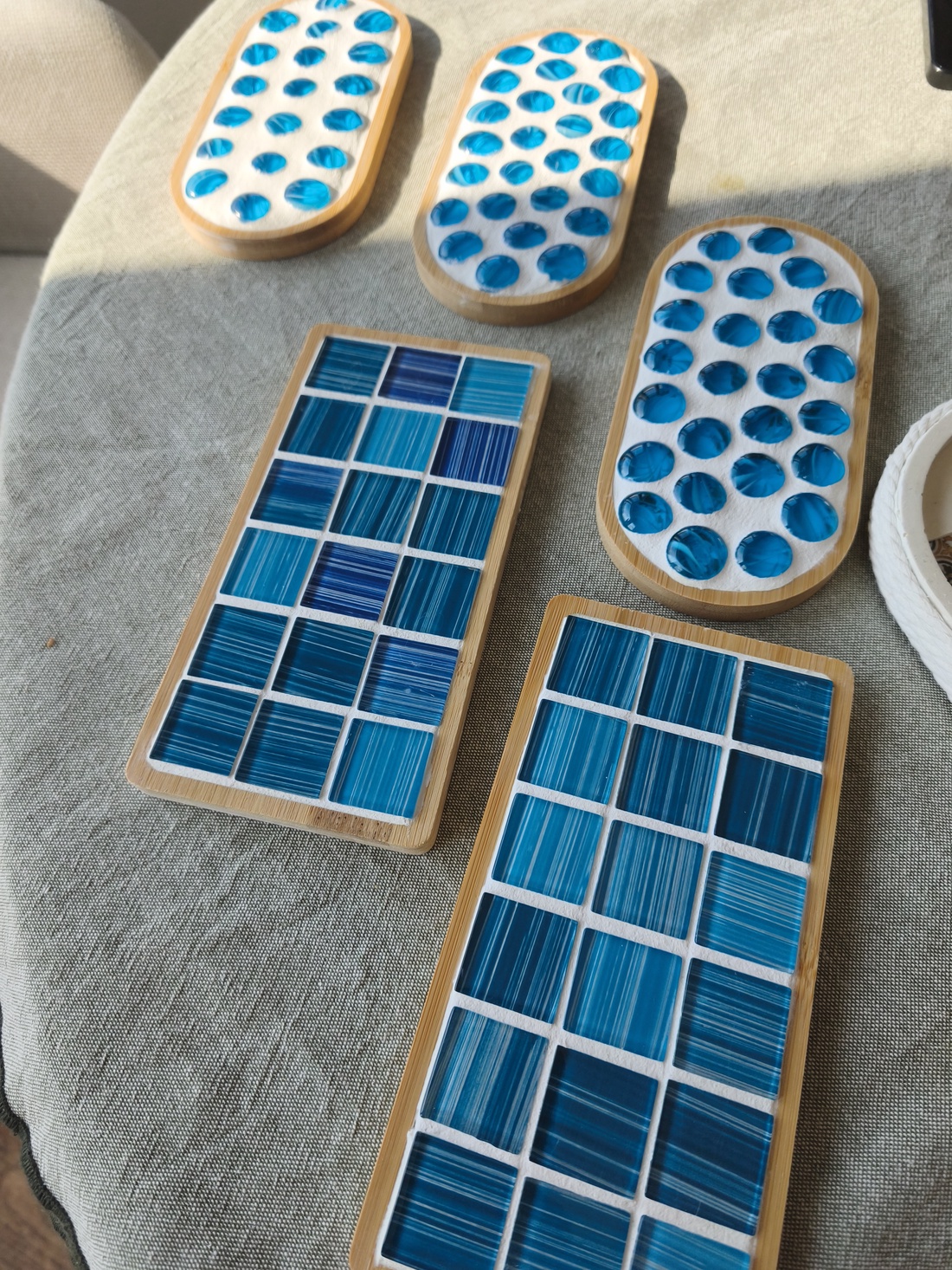 Set coasters pentru doua pahare/suport ibric fierbinte - accessorii și unelte - accesorii decorative - mozaic - Artynos.ro