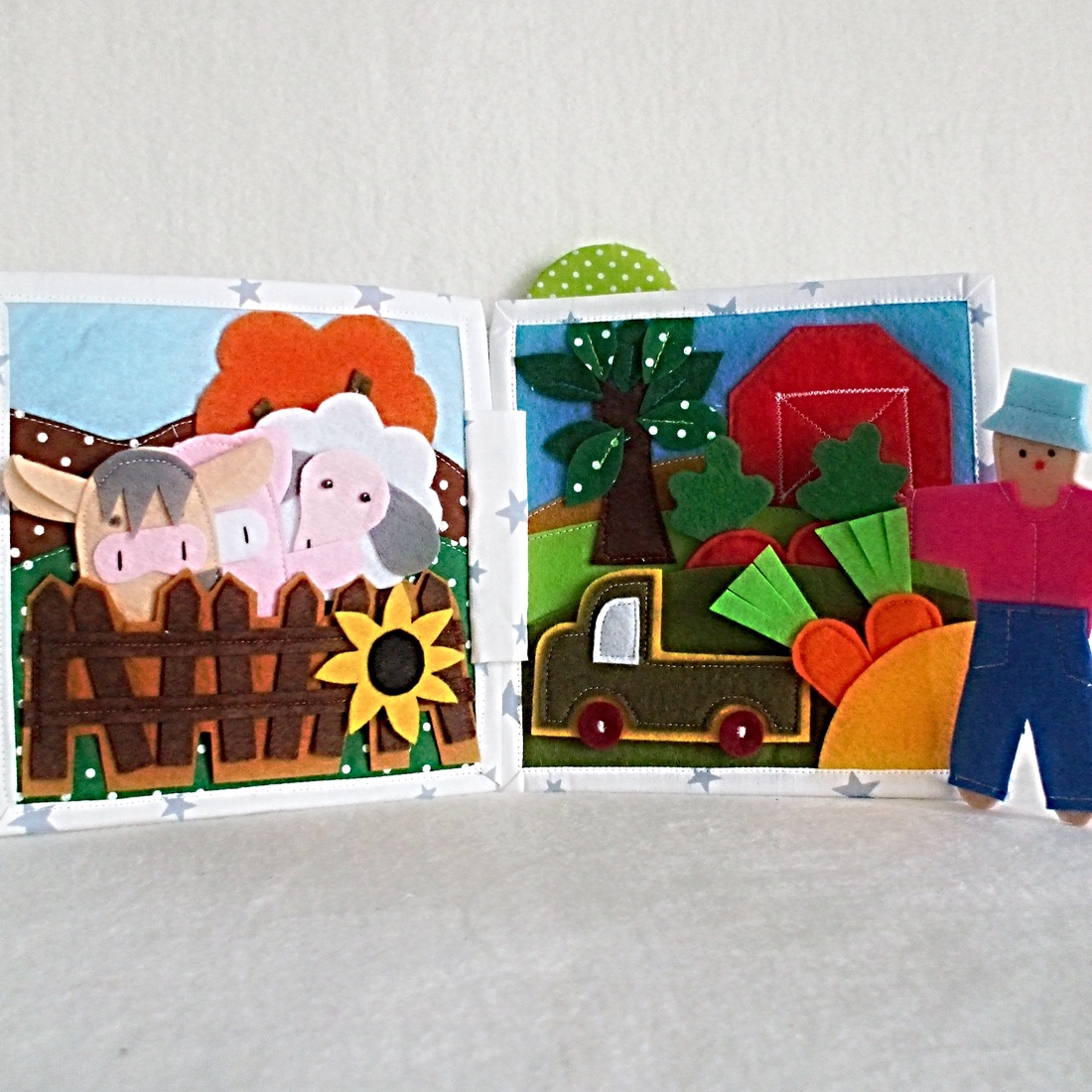 Carte senzoriala cu 6 pagini si activitati de tip Montessori pentru copii mai mari de 2 ani. - jucării și echipamente pentru copii - cărți pentru copii, cărți textile - Artynos.ro