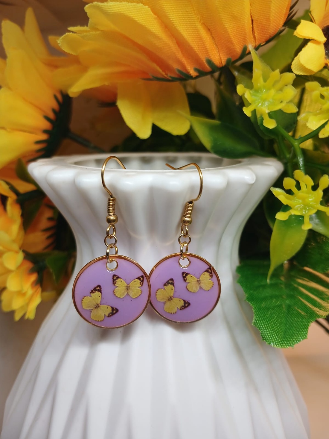Cercei handmade Fluturi Model 4 - bijuterii - cercei - cercei din rășină - Artynos.ro